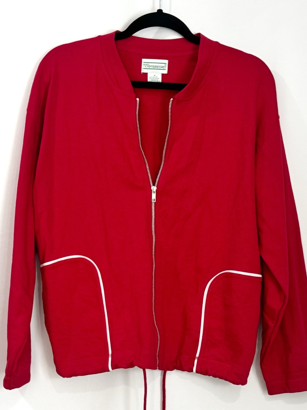 Shenanigans Jacket Womens Medium Red 2 Pocket Zip Close Ladies Coat